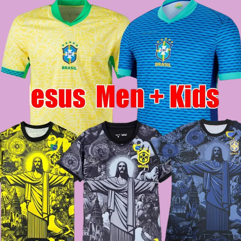 2024 2025 CASEMIRO JESUS brazils soccer jersey 24 25 RICHARLISON Camiseta RAPHINHA PAQUETA VINI JR RODRYGO Brasil football kits soccer shirt men kids sets uniform