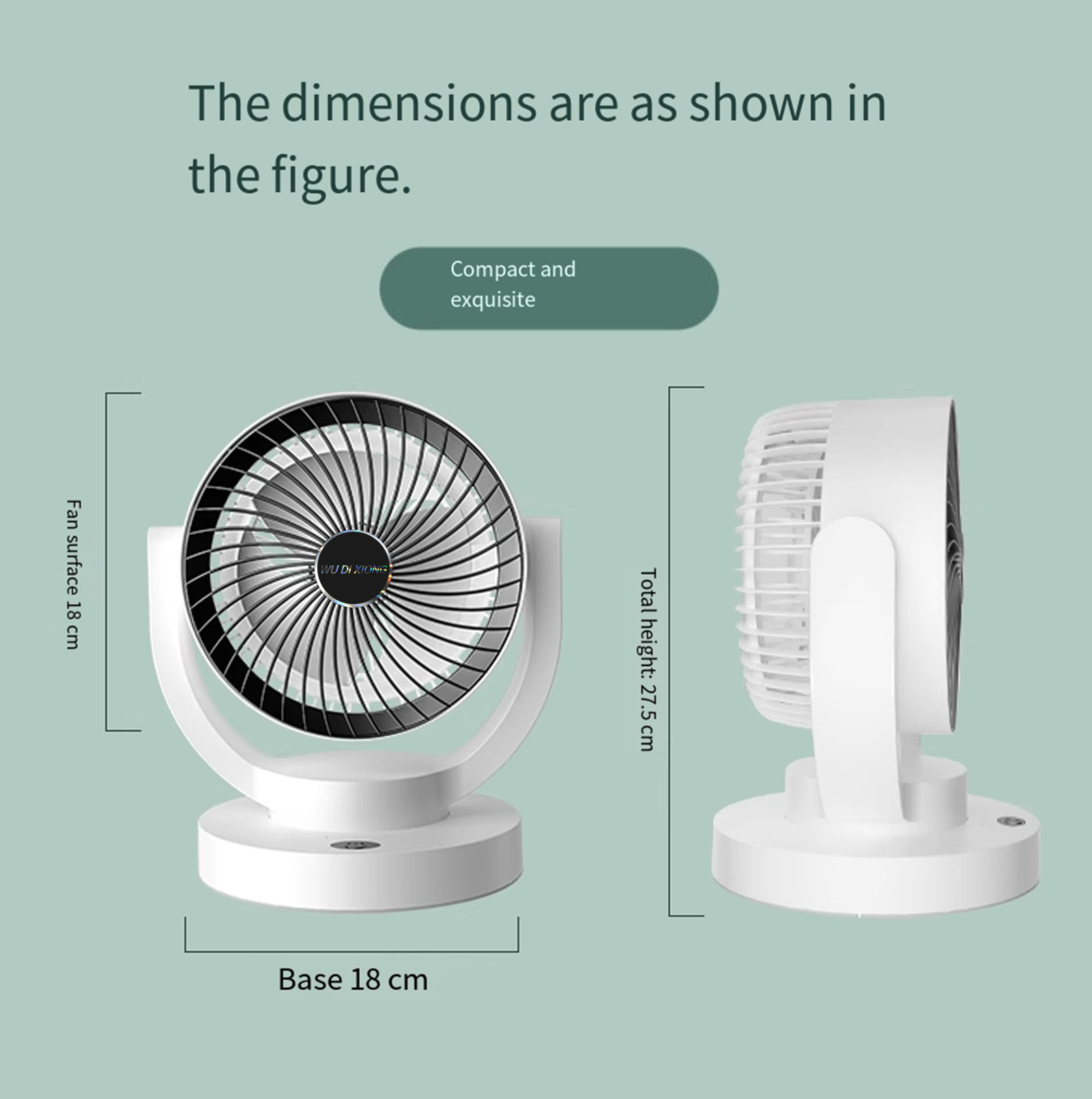 New desktop circulating fan - USB charging air convection electric fan - Student dormitory desktop standing small fan Z250214