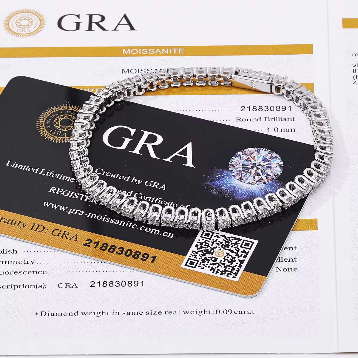 Trendy Unisex Jewelry Elegant 3mm High-Quality Moissanite Stones Set into 925 Pure Silver Chains