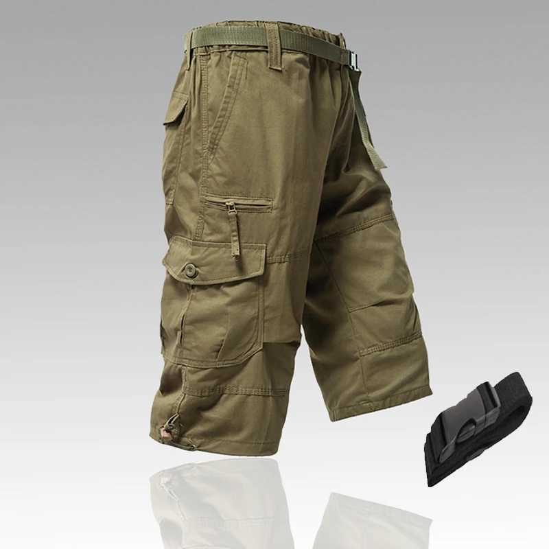 Mens Cargo Shorts Tactical Joggers Quick Dry Casual Relaxed Fit Straight Long Shorts High Quality Streetwear W250705