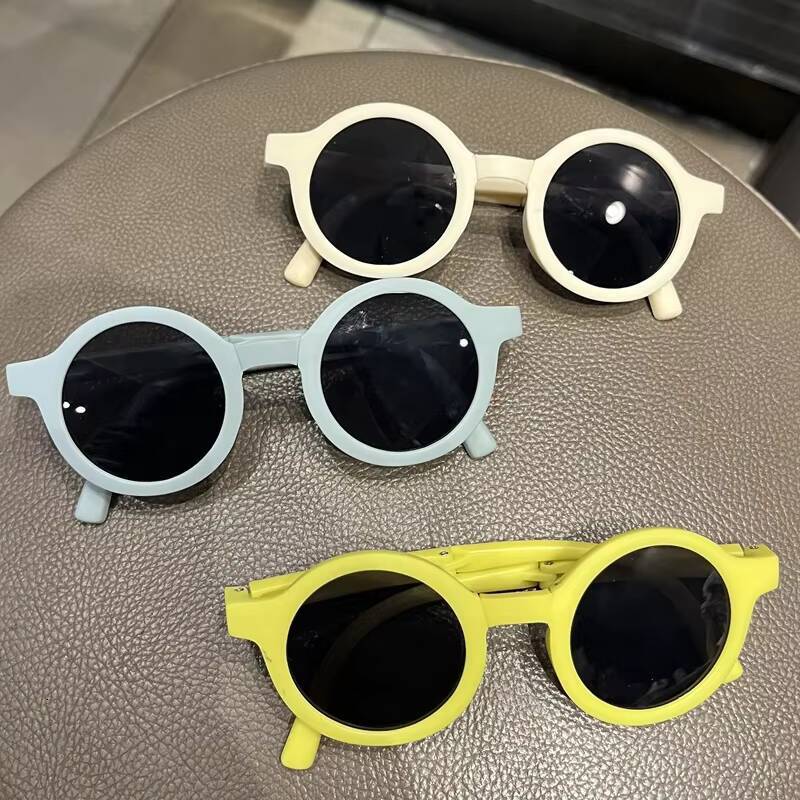 New Childrens Folding Sunglasses Children Candy Colored Round Sun Glasses Cute Baby Kids Protective Eyewear UV400 Gafas De Sol ddmythur Z260305