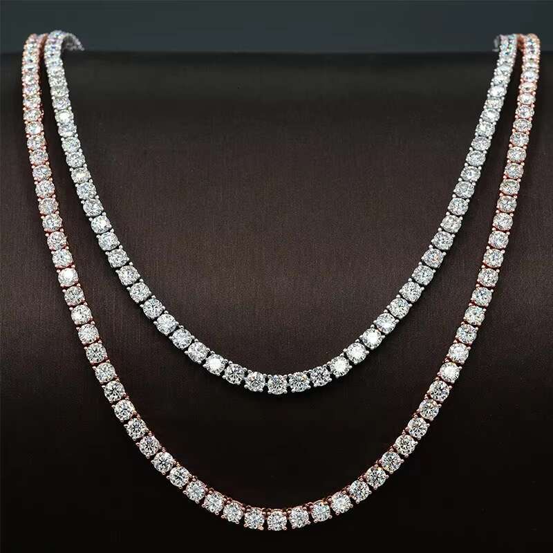 Full Size S925 Sterling Silver Necklace VVS Moissanite Diamonds Iced Out Tennis Bracelet Factory Tennis Chains Necklace
