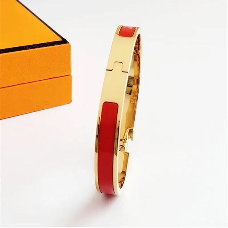 High Quality Classic 6 Bracelet Women's Couple's Bracelets Rose Gold Sier Tri-Colour Bangle 8MM Wide Size 17 Jewellery