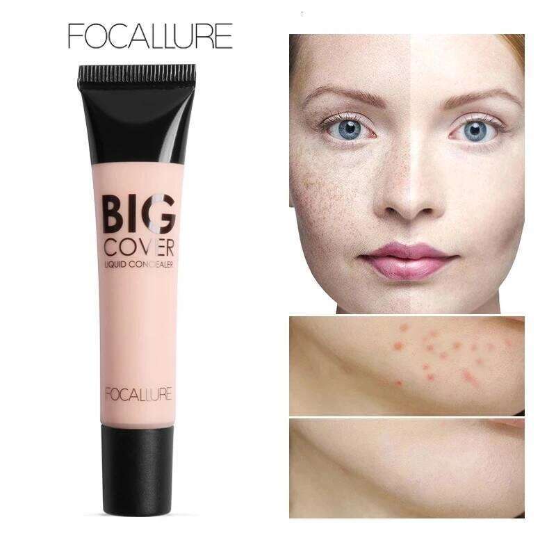 Wholesale FOCALLURE Waterproof High Coverage Face Concealer Cream Lasting Scar Acne Cover Moisturizing Liquid Foundation Makeup X2507