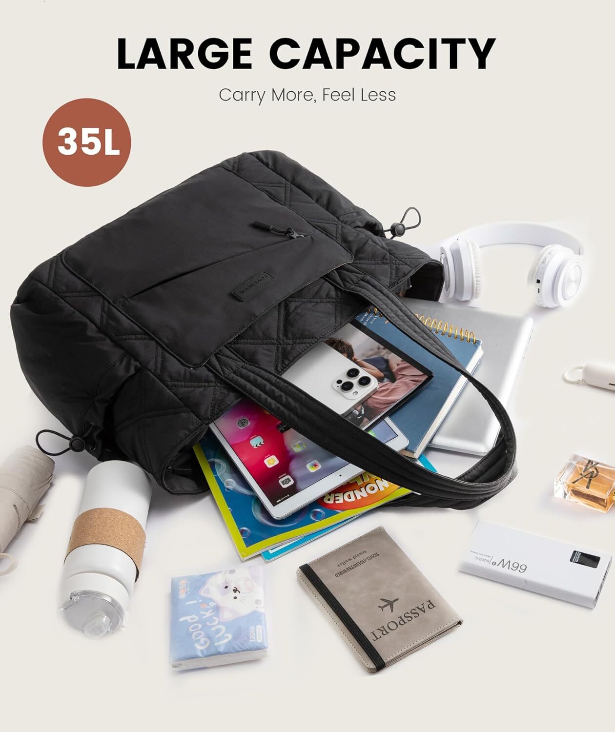 DHYMX designer bag Tote Women, Puffer Bag and designer bag Work Bags with Zipper for Travel, Daily, School, Quilted Nurse Shoulder, 2pcs