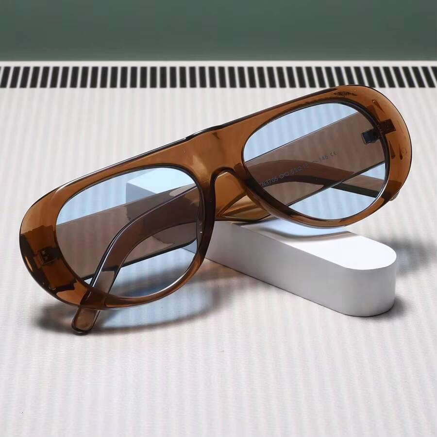 New Retro Oval Large Frame Fashion Accessories Minimalist Design UV Resistant Sunglasses Female ddmythur