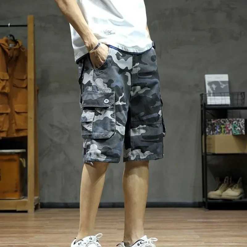 Bermuda Mens Cargo Shorts Baggy Camouflage Short Pants for Men Camo Loose Long with Pockets Wide Half 2025 Fashion Casual Nylon W250705