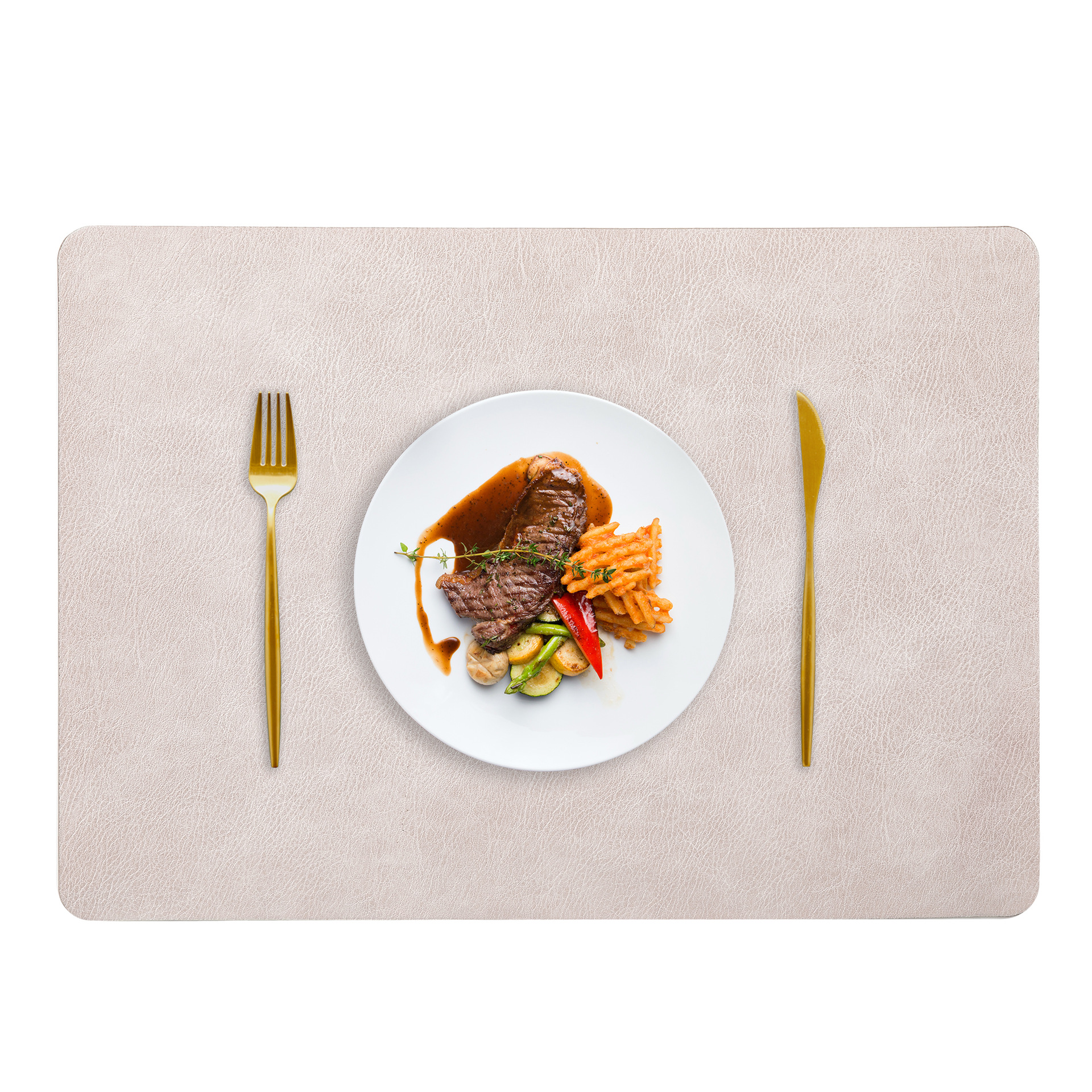 6-Pack 12"x17" Faux Leather Placemats - 100% Waterproof & Oil-Proof PU Table Mats, Heat Resistant & Reversible - Wipe Clean for Kitchen, Din