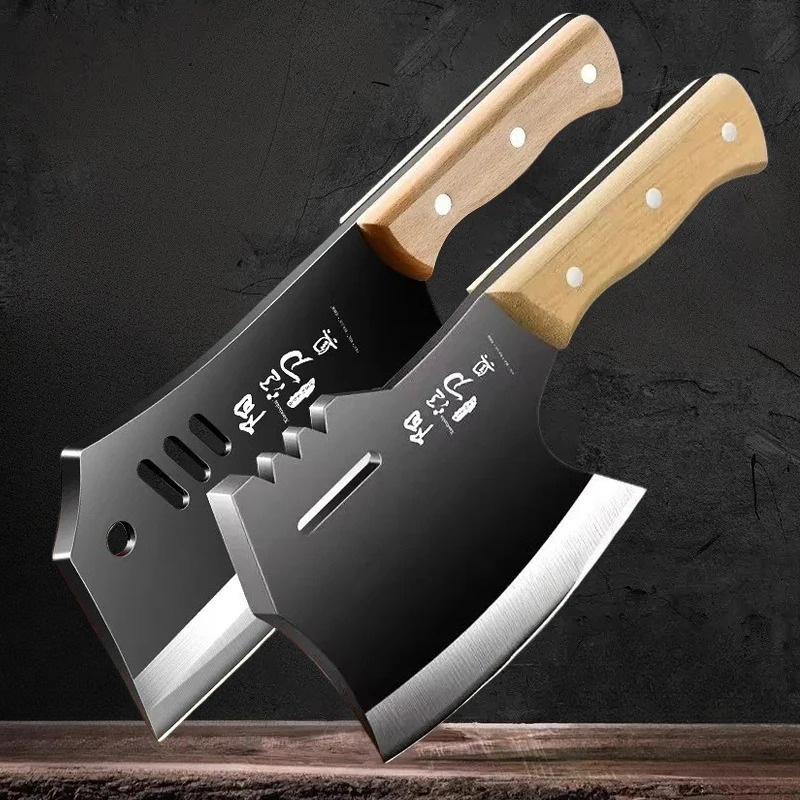 High Carbon Steel Manual Forging Knife Household Slicing and Meat Cutting Knife Chef Specific Axe Bone Chopping Knife 250703