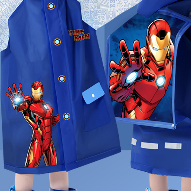 Disney boys' raincoat cape backpack kids raincoat children's waterproof backpack school use zipper raincoat hiking raincoat comfortable soft