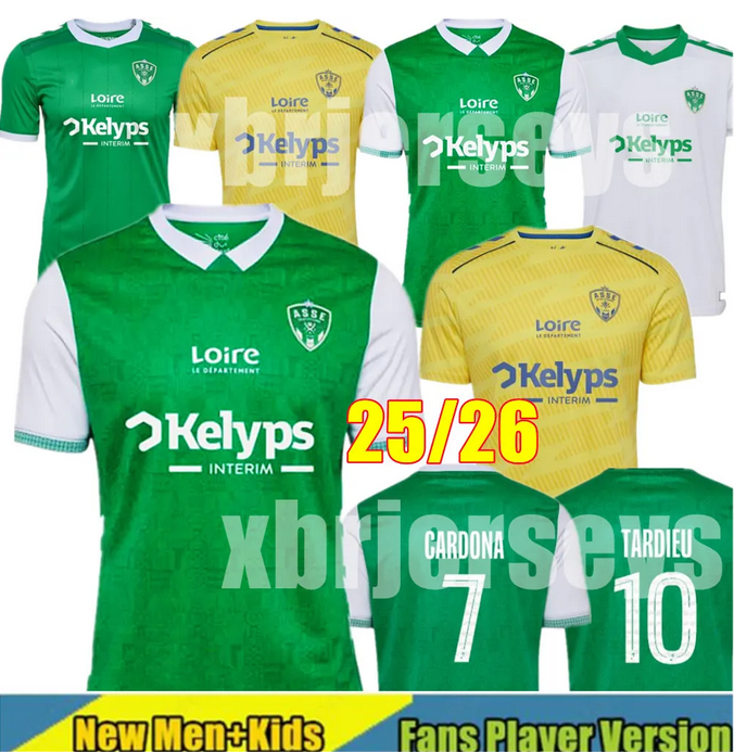 25 26 Saints Etienne Soccer Jerseys STASSIN ASSE Etienne AOUCHICHE KHAZRI BERIC Bouchouari DAVITASHVILI BOUDEBOUZ Youssouf maillot 25 Saint Etienne