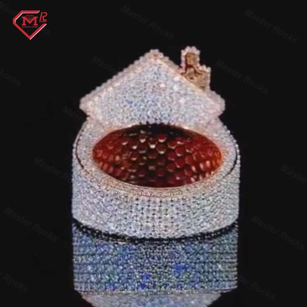 2025 Cheapest Trap House Moissanite Custom Championship Ring Two Tone S925 Vvs Diamond Custom Men Moissanite Ring