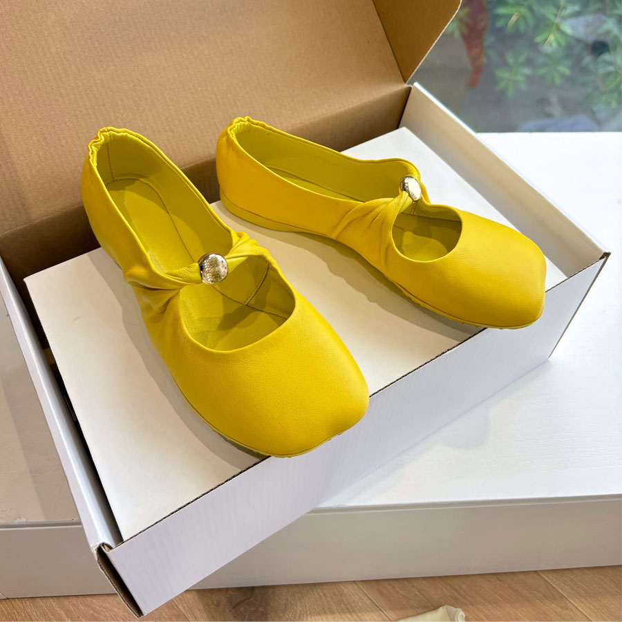 Luxury Mary Jane Ballet flats top quality genuine Leather Square-toe shoewith strap ballerina Flat loafers designer shoe woman Vacation Walking Dancing shoes