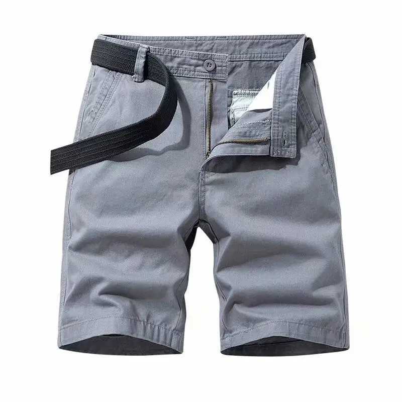 Casual Solid Color Zipper Button Mens Cargo Shorts Classic Pocket Loose Street Casual Straight Cylinder Summer Mens Short W250705
