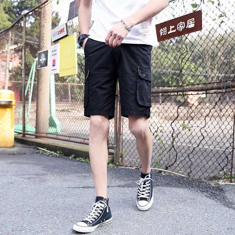 Male Bermuda Short Pants Luxury Heavy White New In Mens Cargo Shorts Elastic Waist Front Pocket Big and Tall Nylon Casual Jorts W250705