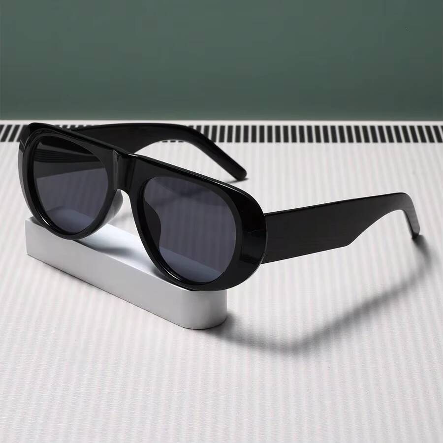 New Retro Oval Large Frame Fashion Accessories Minimalist Design UV Resistant Sunglasses Female ddmythur