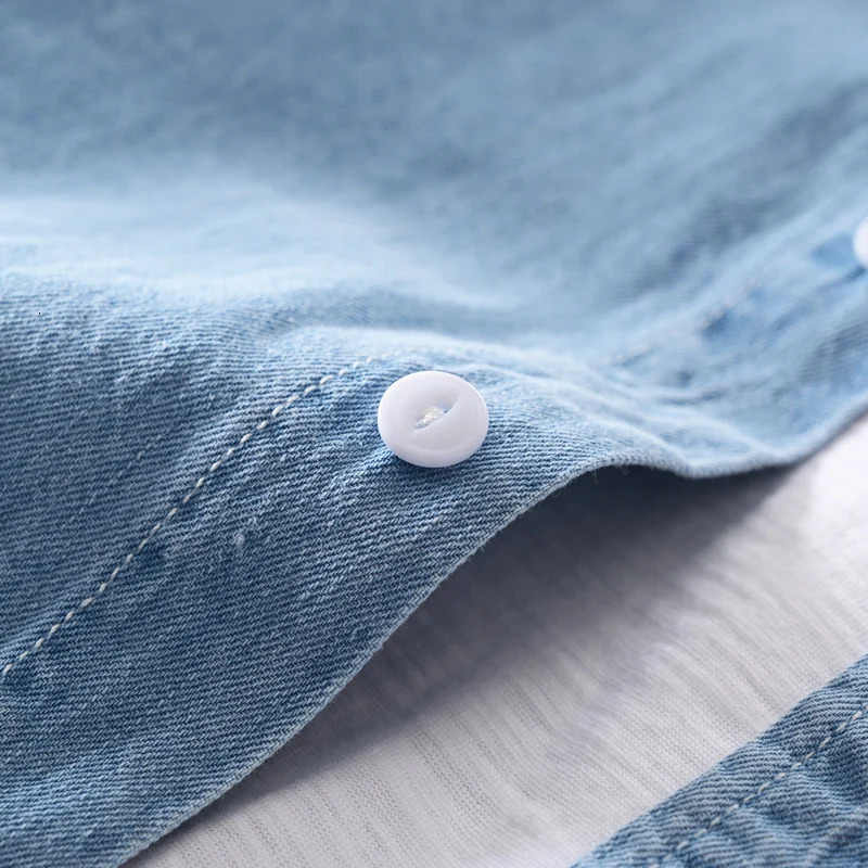 Classic casual blue Denim shirt spring autumn Comfortable thin solid tops for men clothing long sleeve soft jeans shirts 250704