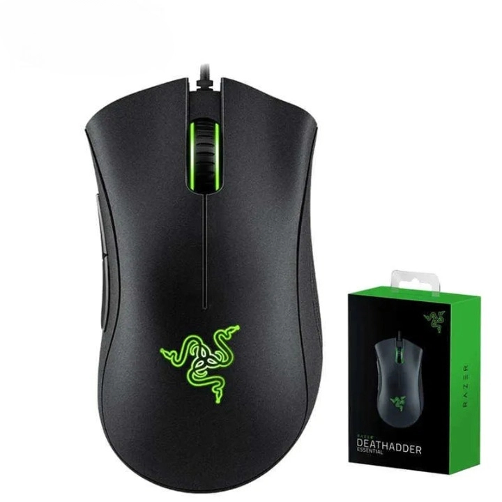 Souris Razer DeathAdder Essential souris de jeu filaire souris 6400 DPI capteur optique 5 boutons indépendants pour ordinateur portable PC Gamer