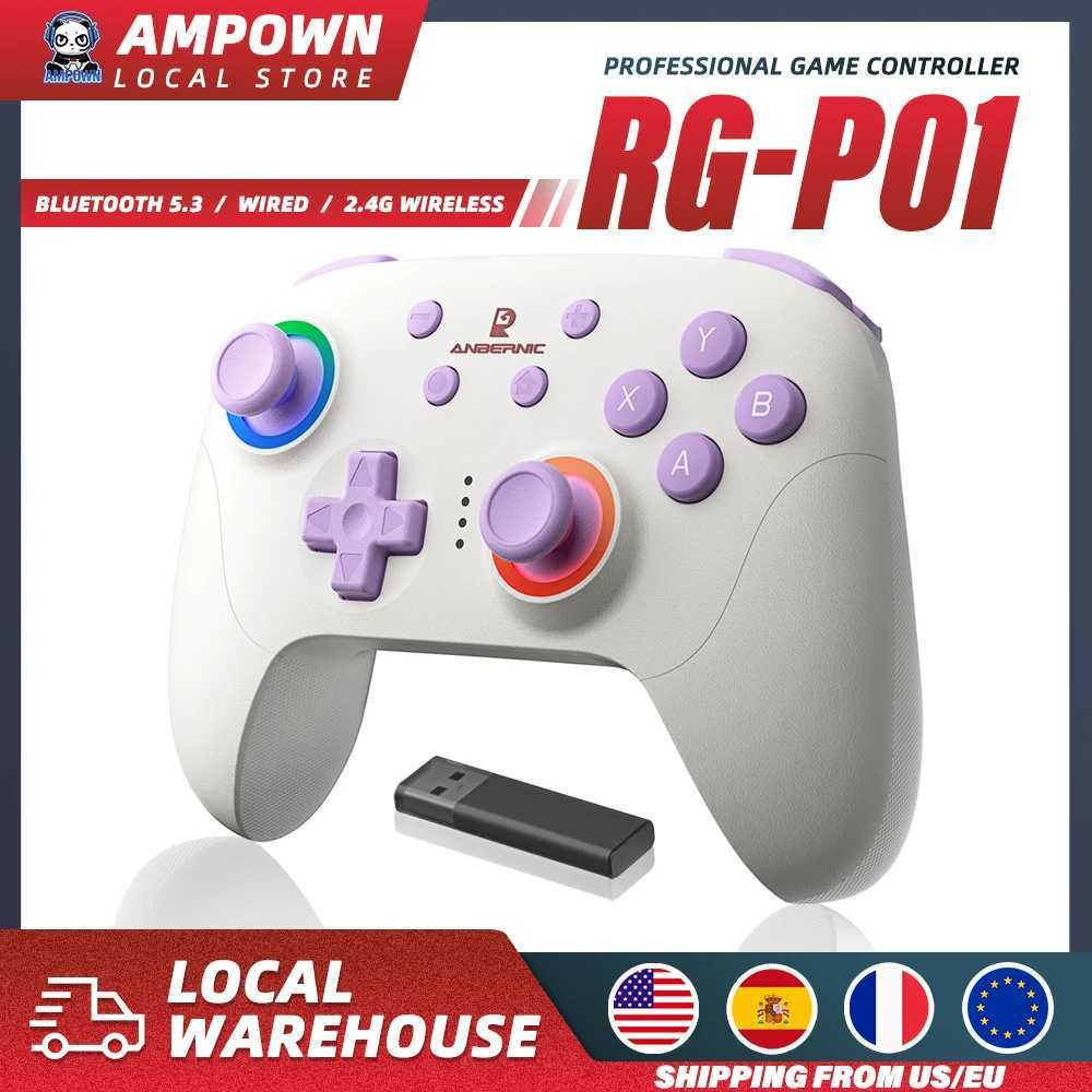 ANBERNIC RG P01 Gamepad Wireless Gaming Controller Hall Trigger Joystick Macro Key RGB Breathing Light For Switch PC Android IOSS2507074