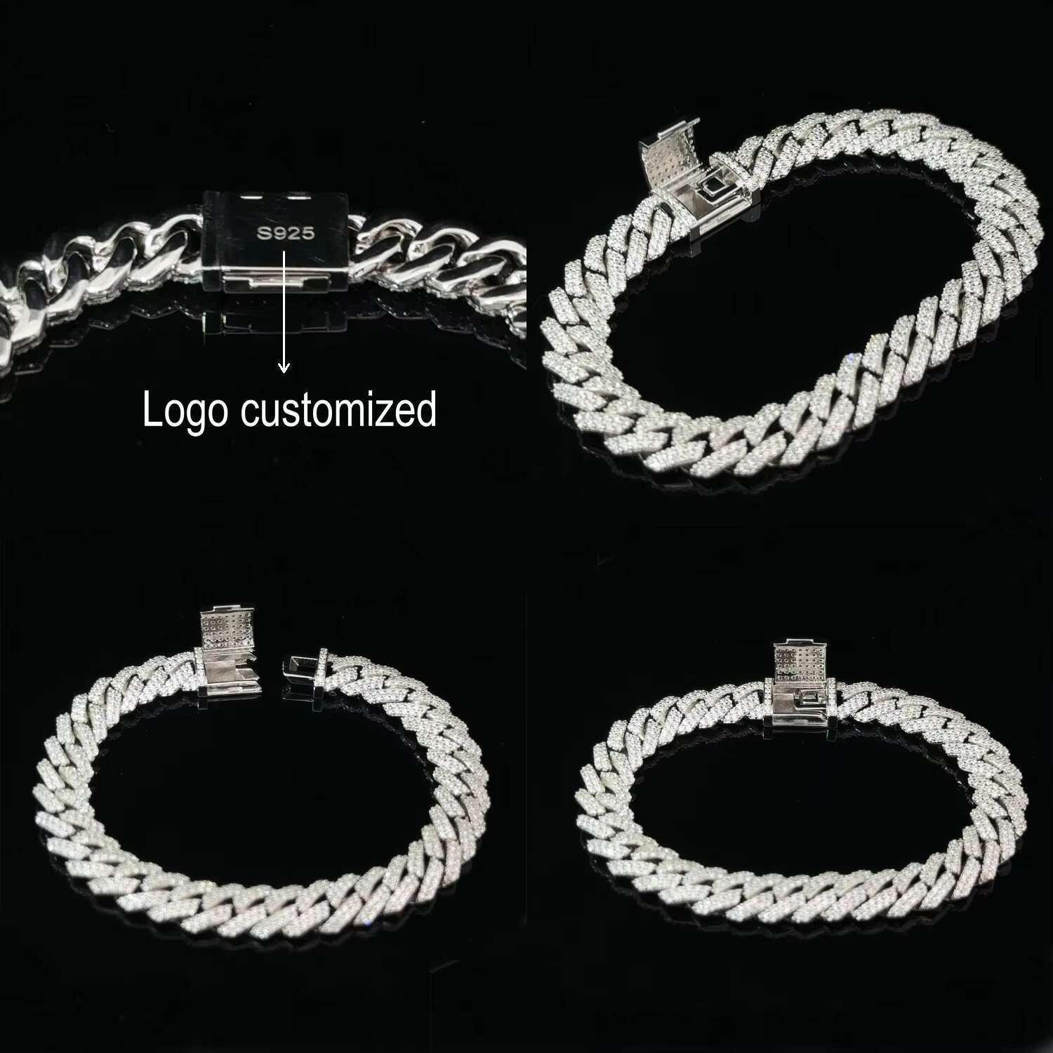 Custom 18K Gold Plated Cuban Link Chain Fashion Cubic Zircon Jewelry Bracelets With Christian Symbol for Wedding Party Gifts