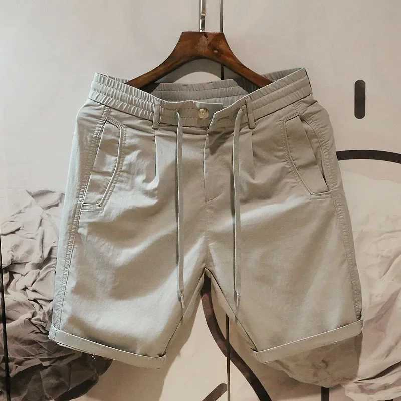 Drawstring Man Short Pants Black with Pockets Shorts for Men Off White Cotton No Designer Casual Korean Style W250705