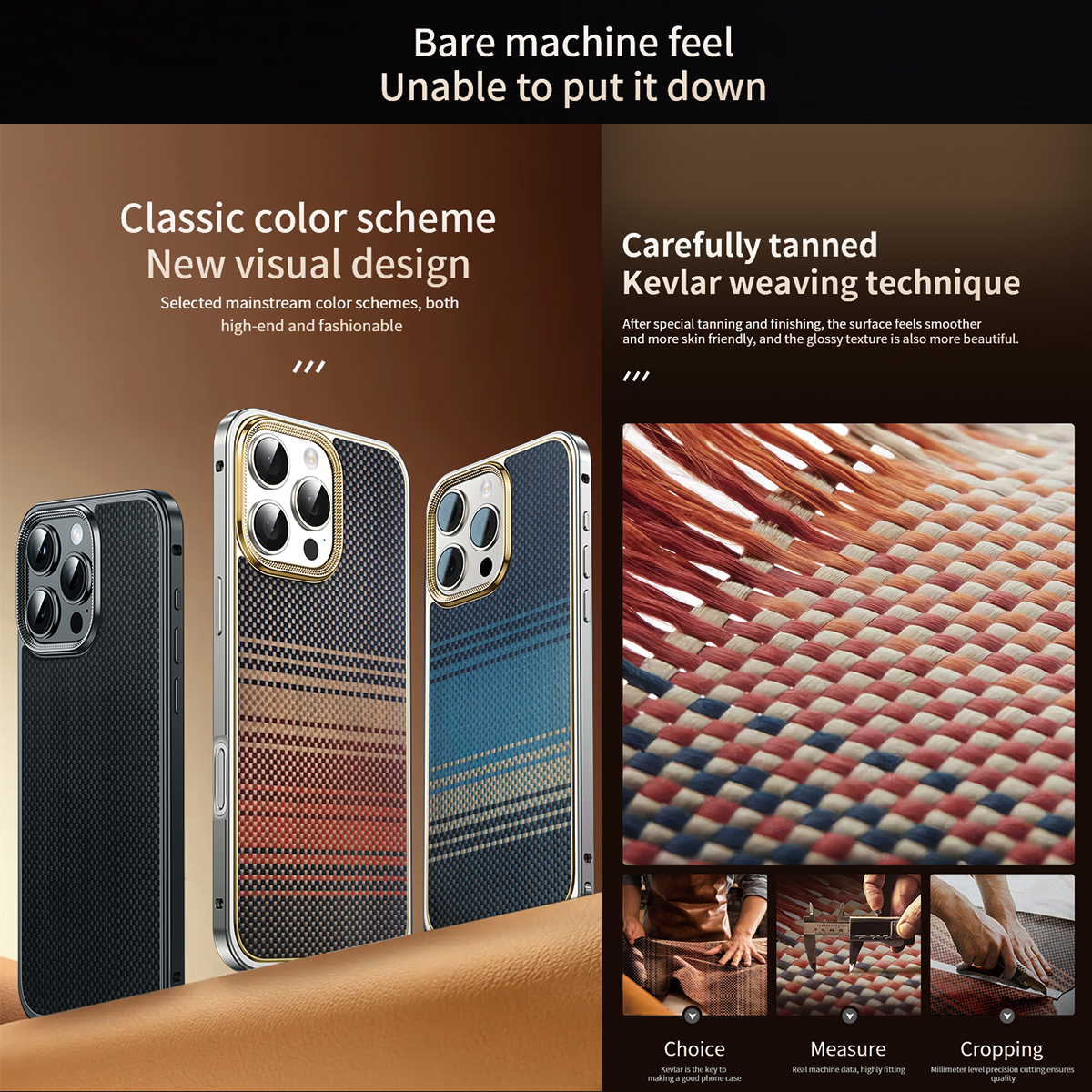 Wireless Charging Capable Cell Phone Case, High-Strength Aramid Fabric Smartcase For (Model: iPhone 16)