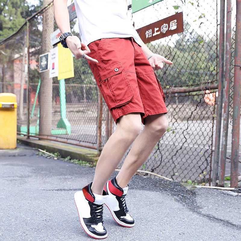 Male Bermuda Short Pants Luxury Heavy White New In Mens Cargo Shorts Elastic Waist Front Pocket Big and Tall Nylon Casual Jorts W250705