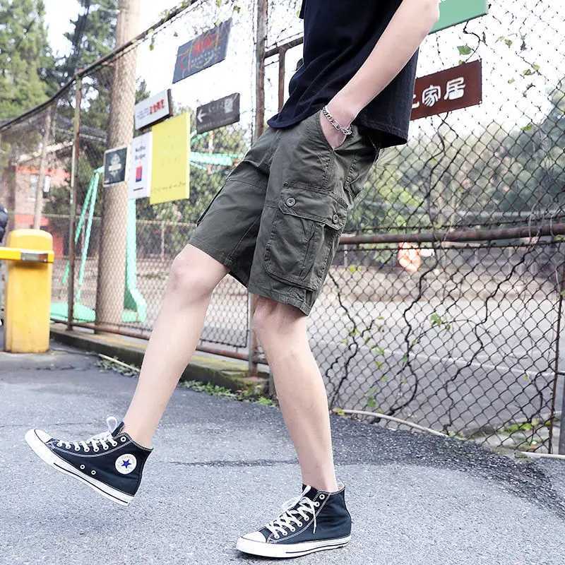 Male Bermuda Short Pants Luxury Heavy White New In Mens Cargo Shorts Elastic Waist Front Pocket Big and Tall Nylon Casual Jorts W250705