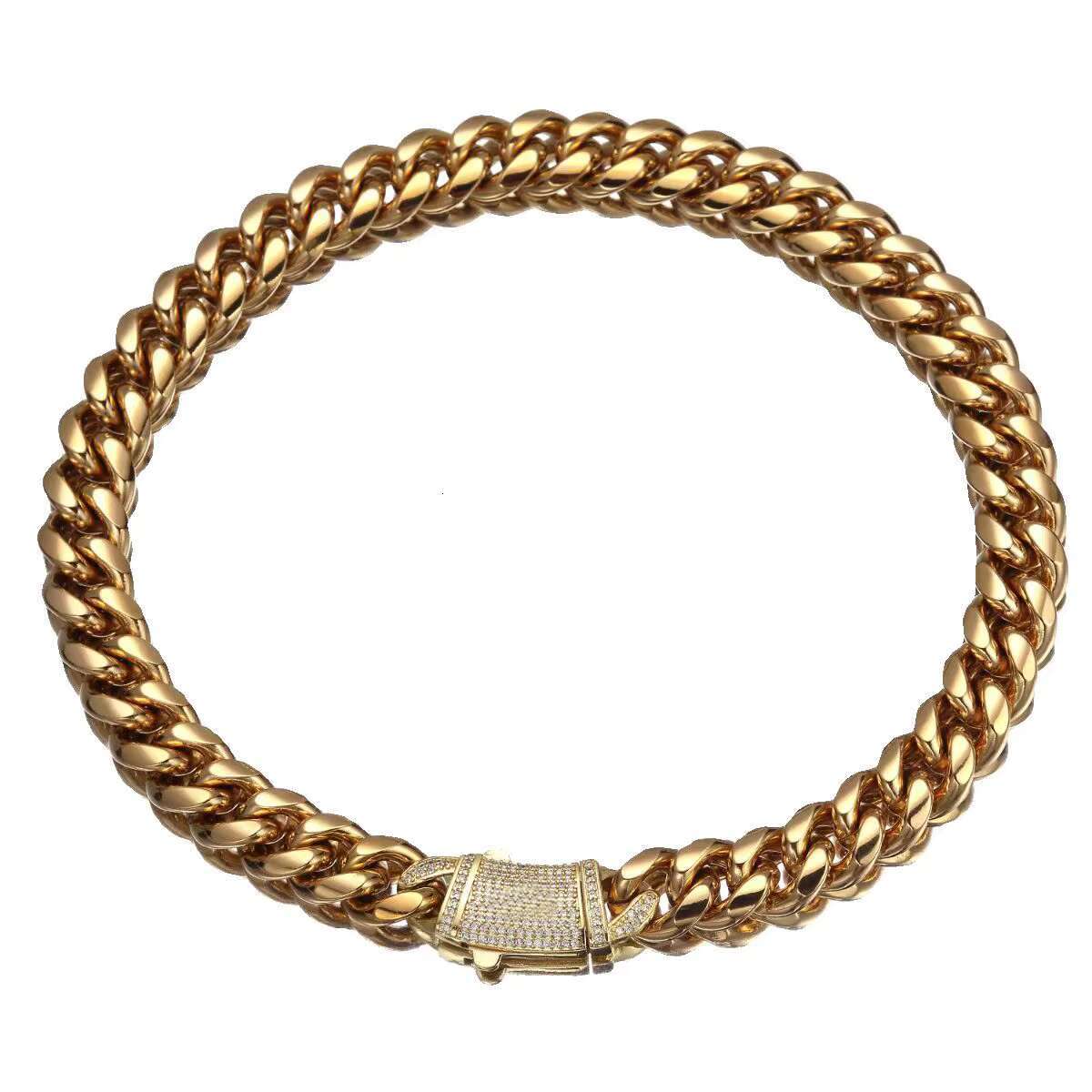 Mens Hip-hop Icy Shine Necklace | Gold-Plated Cubic Zirconia Tennis Chain | Butterfly-Shaped Brass Cuban Chain