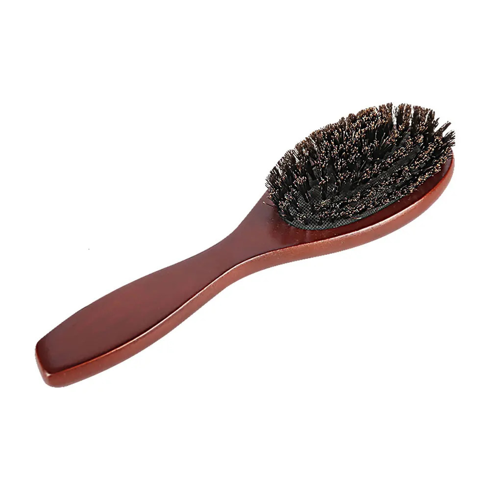 Natural Boar Bristle Brush Comb Anti-Static Oval Hairdressing Hair Styly Comb Wood Woman Hairbrush 250704