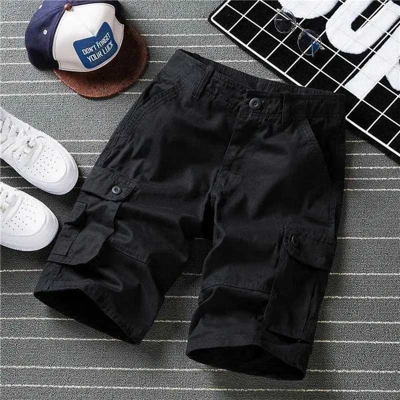 Mens Cargo Shorts with Pockets Male Short Pants Solid Big Size Oversize Work New in Popular Casual Stretch 2024 Fashion Vintage W250705
