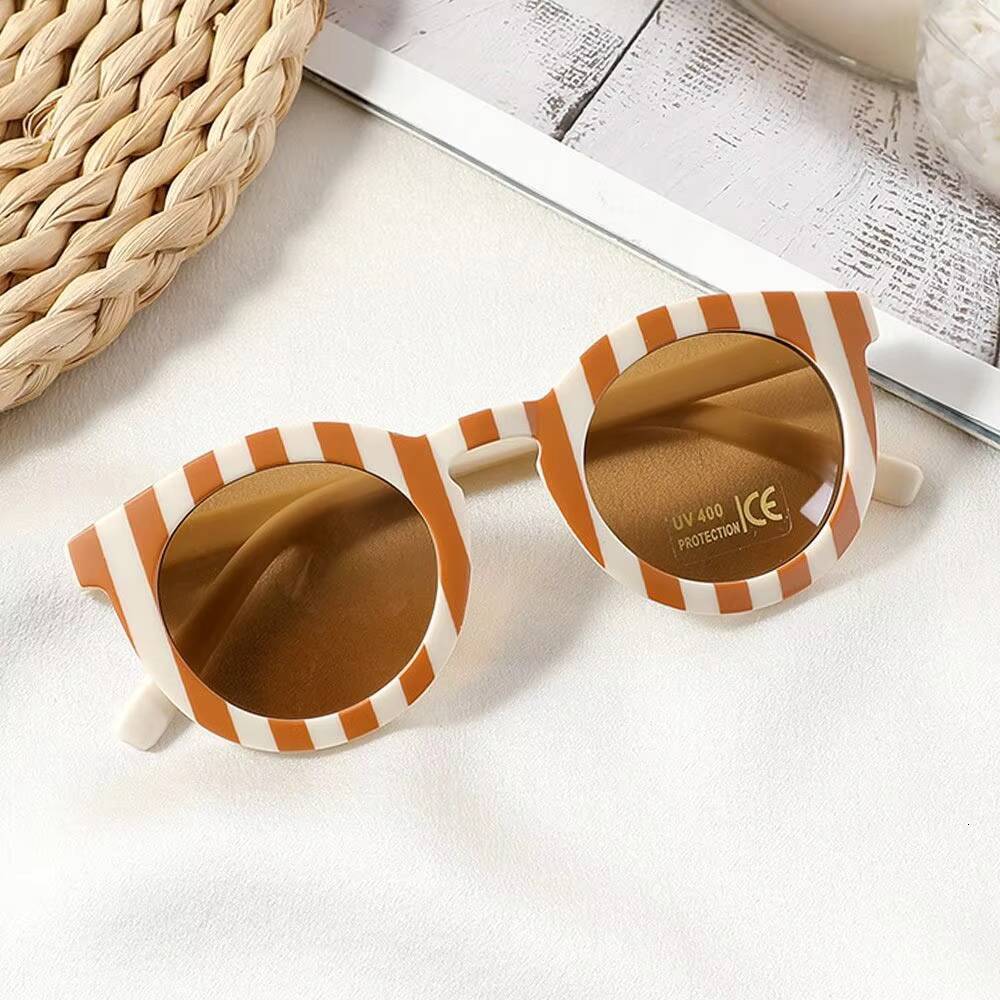 3-8Y Children Sunglasses Fashion Round Frame Checker Color Kids Protection UV400 Sun Glasses for Boys Girls ddmythur Z260305