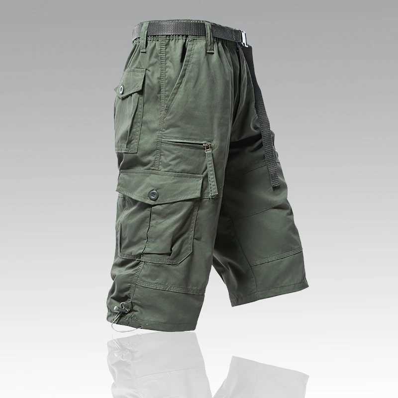 Mens Cargo Shorts Tactical Joggers Quick Dry Casual Relaxed Fit Straight Long Shorts High Quality Streetwear W250705