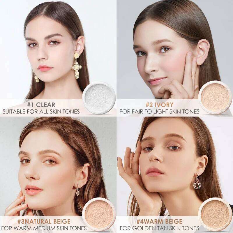 Wholesale FOCALLURE 4 Colors Minerals Face Loose Powder Waterproof Matte Setting Finish Makeup Oil-control Bake Women Cosmetics X2507