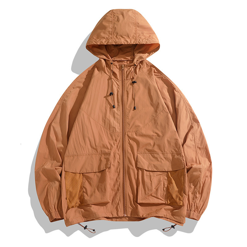 Mountain Style for Men and Women Outdoor Camping Travel Multi-Pocket Workwear Skin Jacket Thin Breathable Hooded Sun Protection Clothing