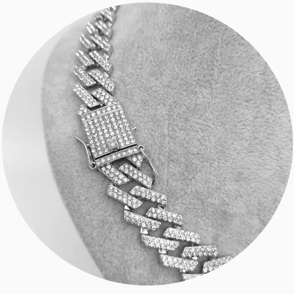 Fashion Mens 20mm Cuban Link Chain Necklace Jewelry for Women Silver Rose Gold Iced Out Diamond Hip Hop Miami Cuban Link Chain