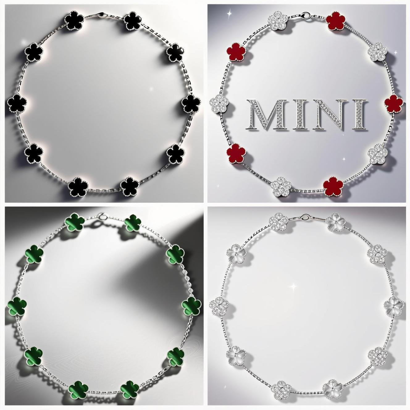 necklace designer mini clover necklaces silver necklace luxury jewelry women Religious necklace 9mm flowers necklace layered necklace designer necklace flower