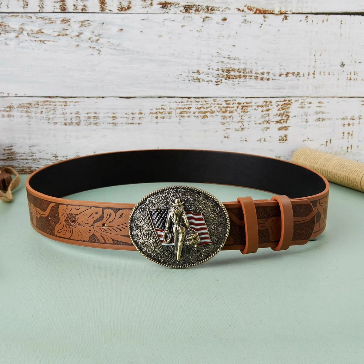 Western Belt Men Genuine Leather Belts for Men Women Cowboy Cowgirl Big Letters Buckle Gold Male Belts Long Black Brown Quality 250701