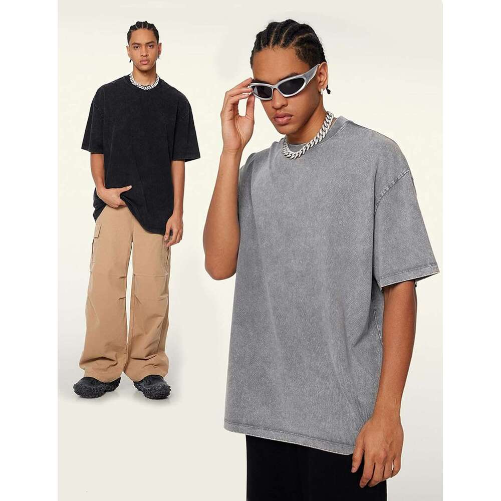 3 Pack Men Oversized T Shirts Vintage Tee Loose Fit Short Sleeve Casual Streetwear Baggy Washed Unisex Tops