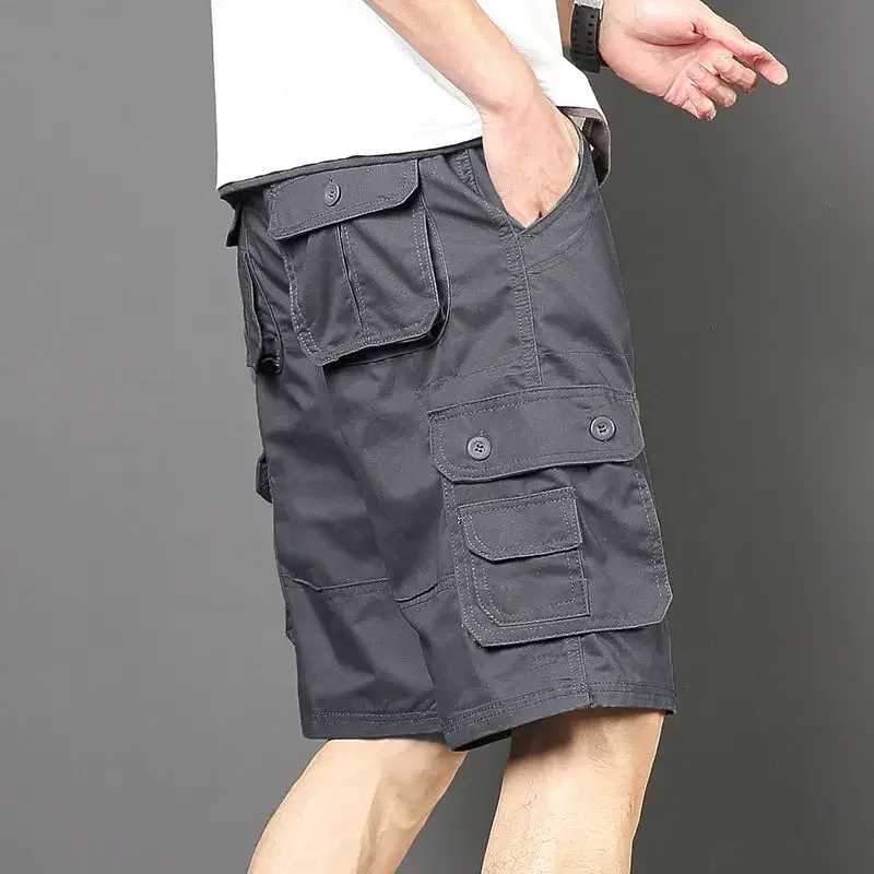 Mens Cargo Shorts Wide Short Pants for Men Bermuda Long Baggy Loose Solid Half with Pockets Casual Shorts Big and Tall Clothing W250705