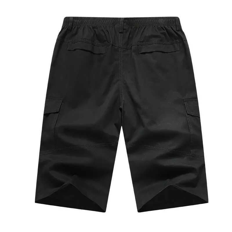 Mens Cargo Shorts 3/4 Below Knee Cotton Drawstring Running Shorts Outdoor Relaxed Fit Casual Sport Hiking Fishing Jogger Shorts W250705