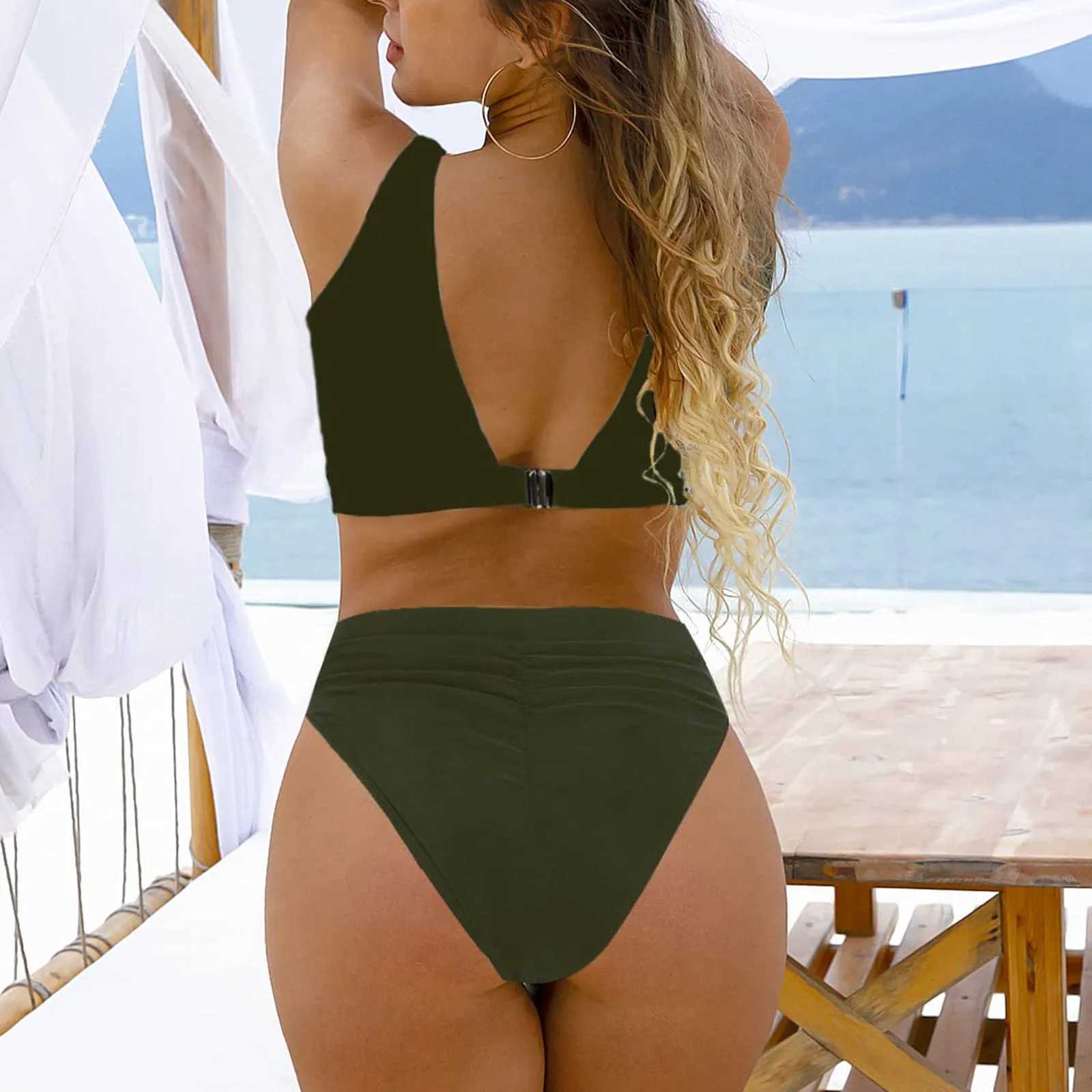 Sexy Bikini 2024 Women Plain Push Up Bikini Set Brazilian 2 Pieces Swimsuit Woman Swimwear Bathing Suit Female Bath Beach Wear XJ250624