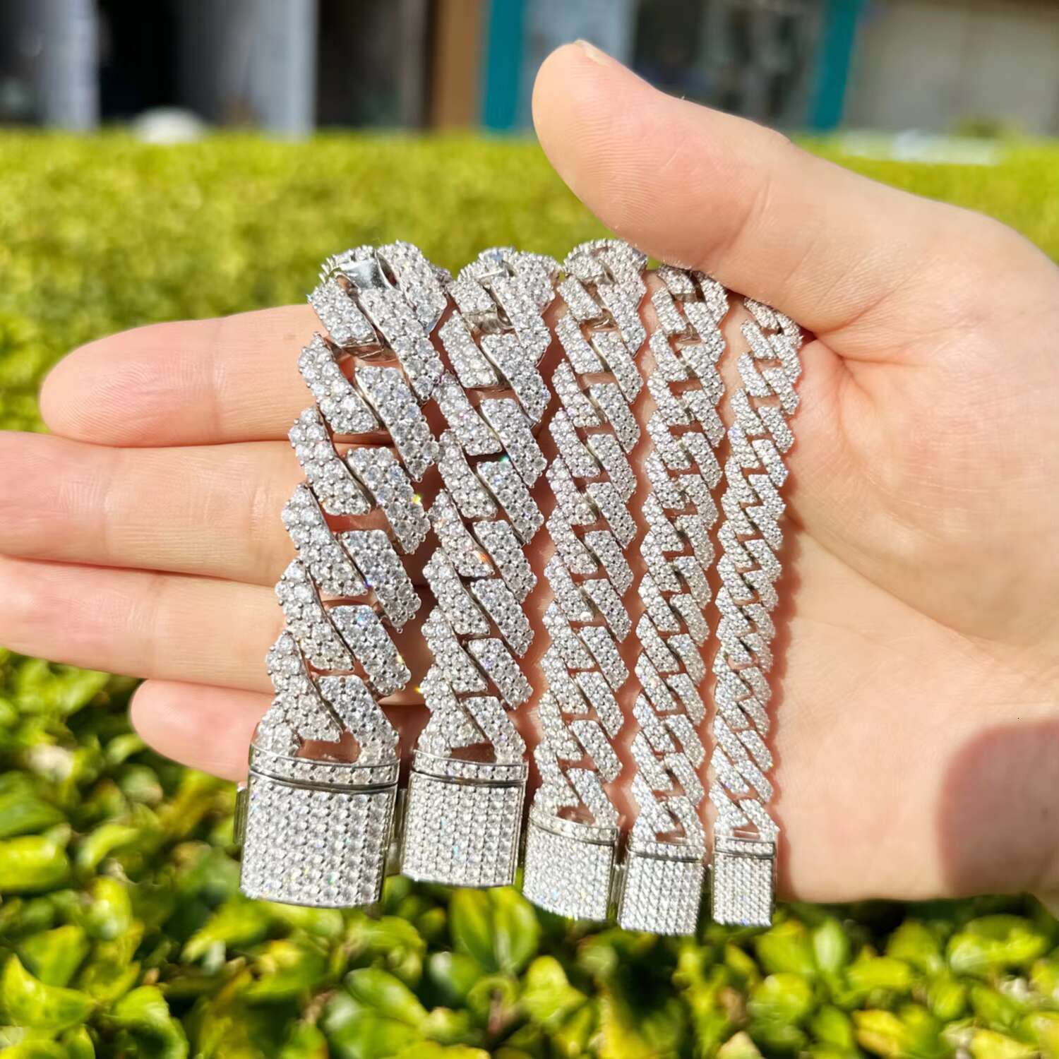 Custom 18K Gold Plated Cuban Link Chain Fashion Cubic Zircon Jewelry Bracelets With Christian Symbol for Wedding Party Gifts