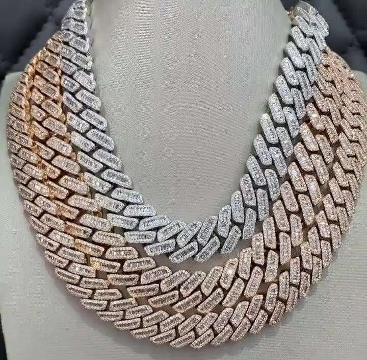 Wholesale Price Moissanite Cuban Chain Moissanite Gold Plated Necklace Cuban Chain Necklace Charm Pendant Ring Watches