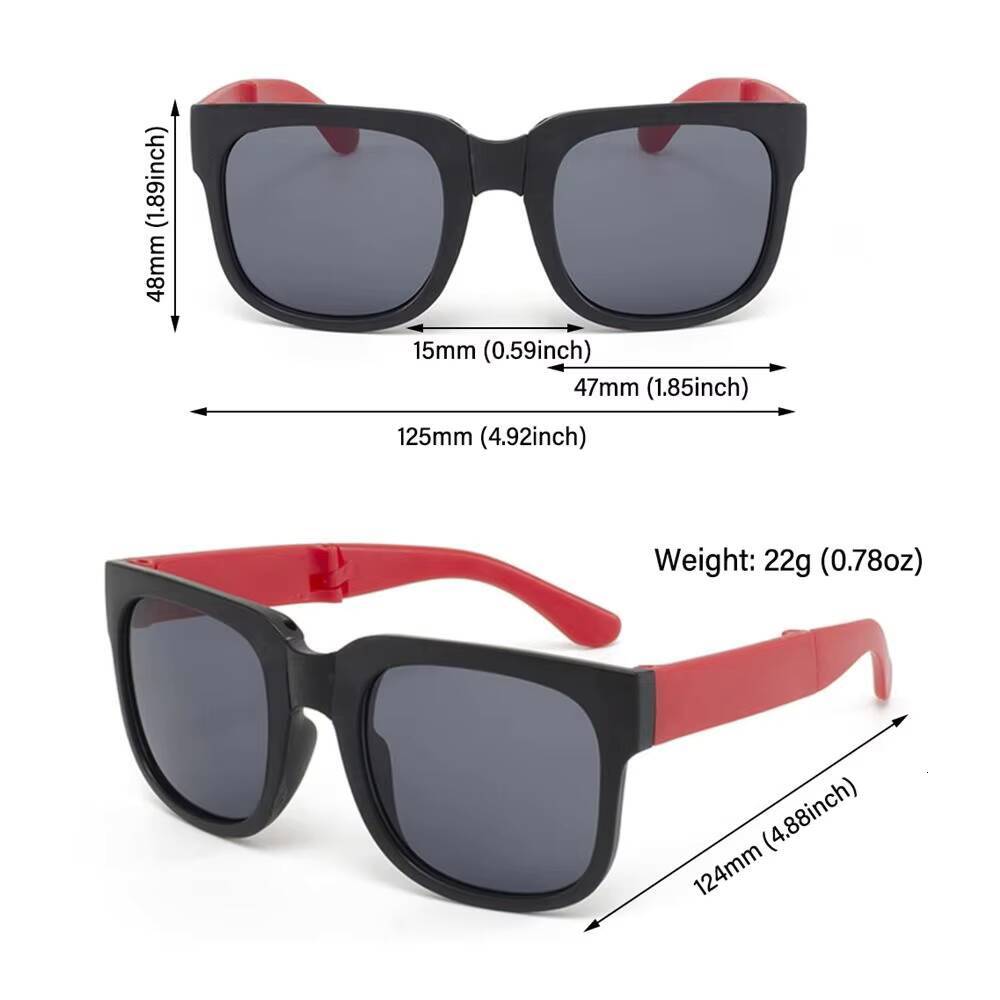 Trendy Outdoor Kids Square Frame UV 400 Foldable Sunglasses Shades for Toddler Boys and Girls ddmythur Z260305