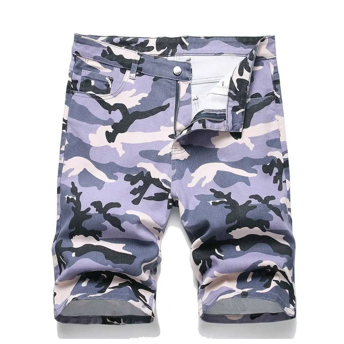 Camouflage with Pockets Short Pants for Men Printed Camo Bermuda Long Half Mens Cargo Shorts Vintage New in Cotton Comfortable W250705