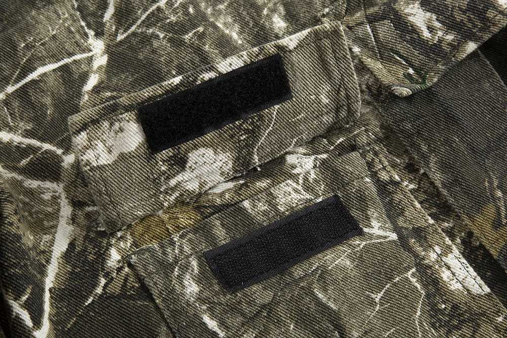 Branch and Leaf Pocket Camouflage Cargo Shorts for Men and Women Summer Baggy Jeans Streetwear Loose Denim Knee Length Pants W250705