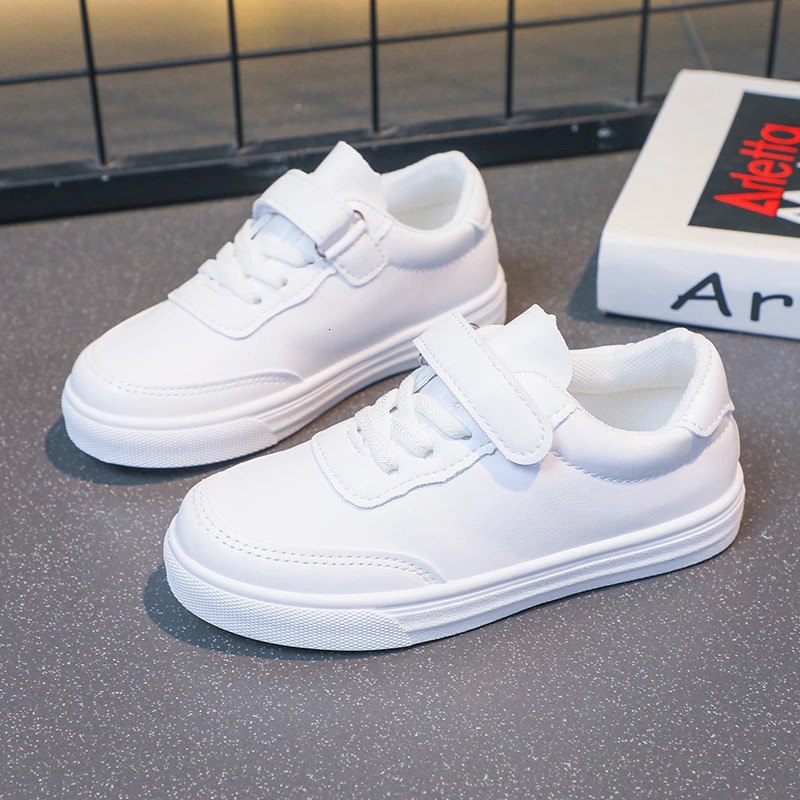 Children Casual White Pu Leather Plain n School Kids Sneakers Unisex All-match 26-36 Four Seasons Boys Girls Shoes 250704 XJ260303