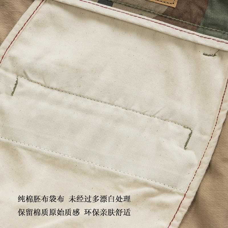 Heavyweight Summer 00% Cotton Camouflage Men Workwear Half Pants American Loose Straight Casual Pocket Washed Cargo Shorts W250705