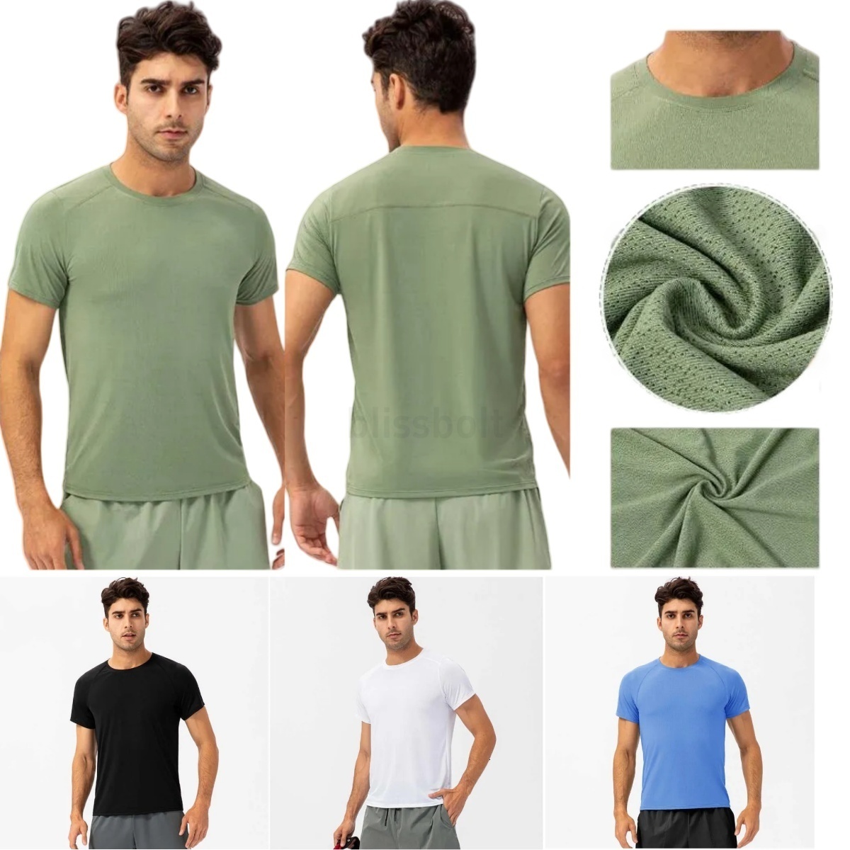 Yoga Outfit Running Shirts Men's short sleeved T-shirt shorts Luluitys Lemonize sports tights Fiess Gym Soccer Man Sportswear Quick Dry Luluitys Lemonize mans set